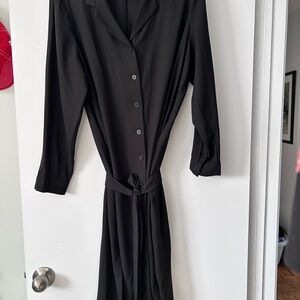 Frank & Oak Elegant Black Long Sleeve Dress